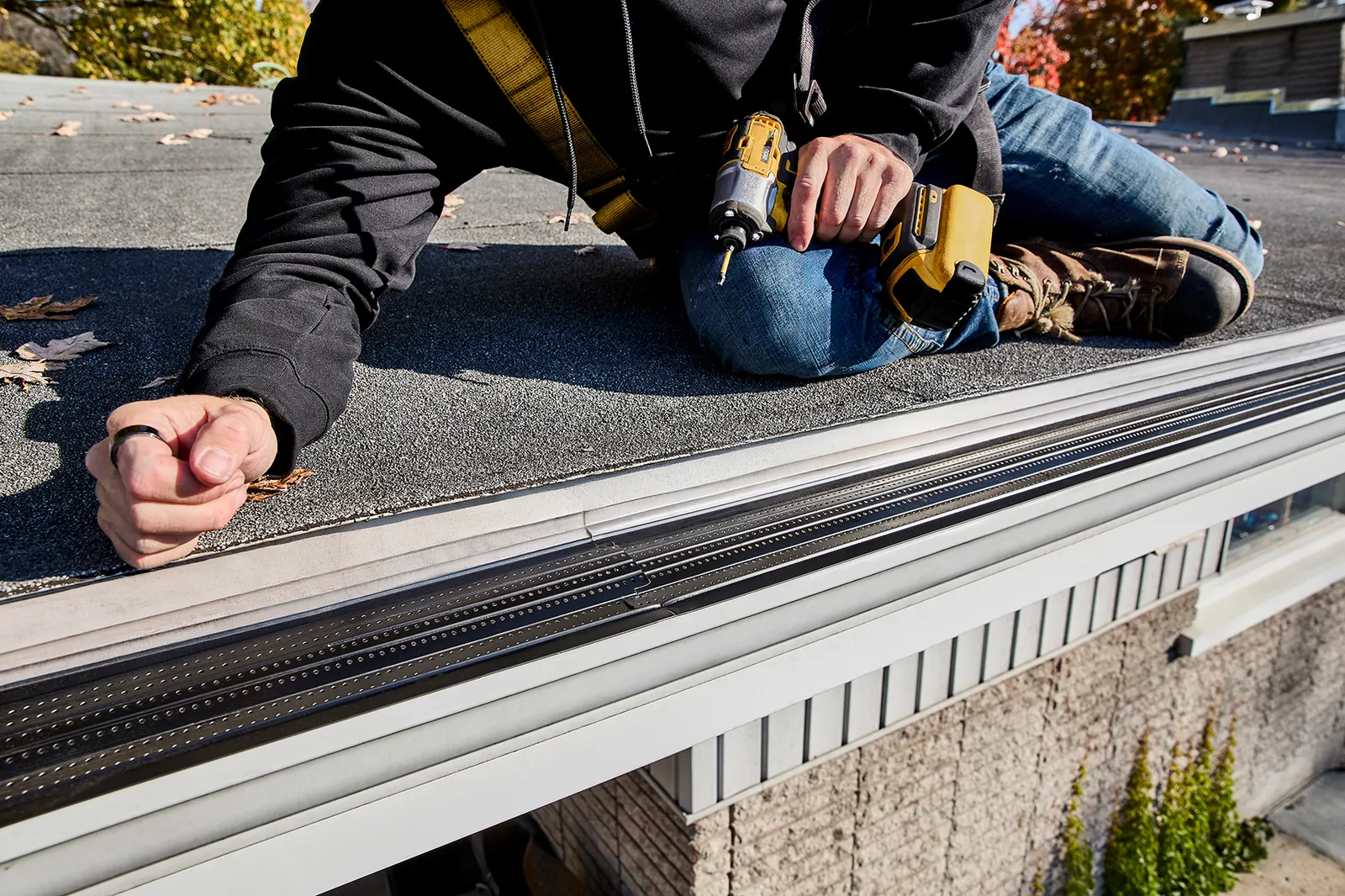Downspout preparation and fitting — Gutter Guys, Northeastern South Dakota BC